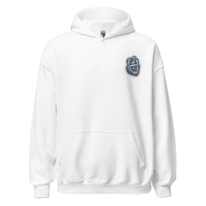 sudadera blanca con bordado de cocodrilo GSN hoodie premium